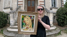 Load image into Gallery viewer, “Flowergirl” French Original Oil Painting Framed Midcentury - French General Trading
