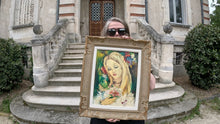 Load image into Gallery viewer, “Flowergirl” French Original Oil Painting Framed Midcentury - French General Trading