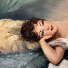 Load image into Gallery viewer, Impressive Reclining Nude French Original Mid Century Oil Painting on Canvas Signed & Framed - French General Trading