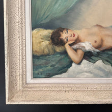 Load image into Gallery viewer, Impressive Reclining Nude French Original Mid Century Oil Painting on Canvas Signed & Framed - French General Trading