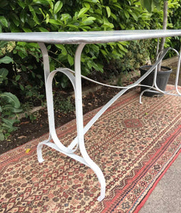 French Design Zinc Metal Garden Table 180cm x 70cm Seats 6-8 people