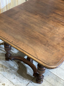 Beautiful French Antique Dining Table, almost square, seats 8
