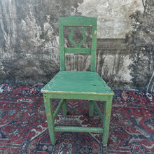 Load image into Gallery viewer, Rustic French Farmhouse Kitchen Chair — Original Green Paint