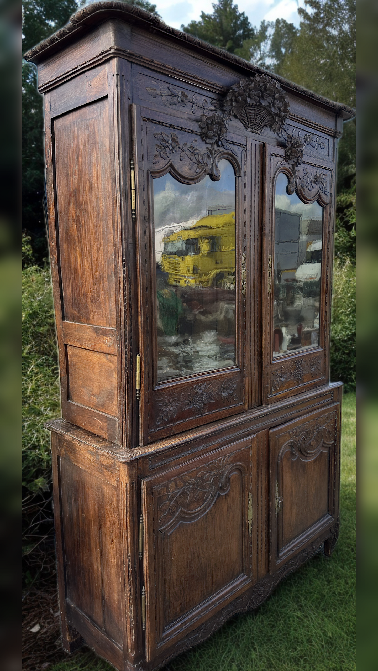 Superb Antique French Oak Buffet Deux Corps Louis XV Early 19th Century
