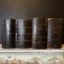 Load image into Gallery viewer, Collection of Four Monumental 19th-Century French Leather &amp; Gilt Notaire Archive Boxes, 1845–1882, Faux Books.