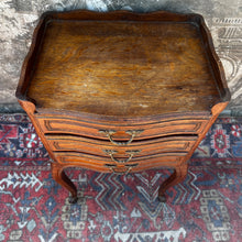 Load image into Gallery viewer, French Antique Louis XV Oak Nightstand with 3 Drawers