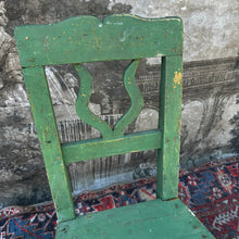 Load image into Gallery viewer, Rustic French Farmhouse Kitchen Chair — Original Green Paint
