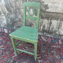 Load image into Gallery viewer, Rustic French Farmhouse Kitchen Chair — Original Green Paint
