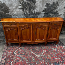 Load image into Gallery viewer, Antique French Louis XV Style Sideboard with Breakfront and Curved Ends, Marquetry Top.