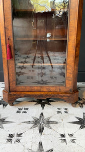 Antique Small Vitrine in Stunning Walnut Veneer