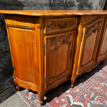 Load image into Gallery viewer, Antique French Louis XV Style Sideboard with Breakfront and Curved Ends, Marquetry Top.