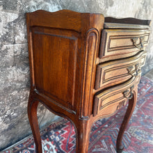 Load image into Gallery viewer, French Antique Louis XV Oak Nightstand with 3 Drawers