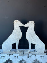 Load image into Gallery viewer, Decorative Metal Life Size Greyhounds Crusty White Paint
