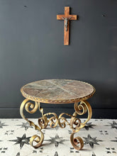 Load image into Gallery viewer, Midcentury French Stone and Wrought Iron Coffee Table - Superb