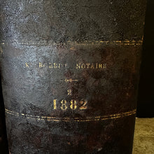 Load image into Gallery viewer, Collection of Four Monumental 19th-Century French Leather &amp; Gilt Notaire Archive Boxes, 1845–1882, Faux Books.