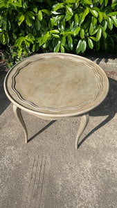 French Antique Low Table Louis Fluted Tray Top Painted Antique Finish