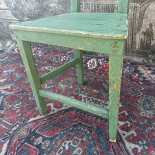 Load image into Gallery viewer, Rustic French Farmhouse Kitchen Chair — Original Green Paint