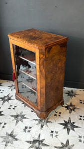 Antique Small Vitrine in Stunning Walnut Veneer