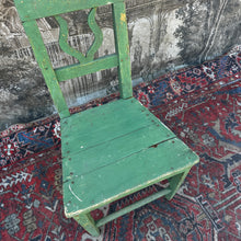 Load image into Gallery viewer, Rustic French Farmhouse Kitchen Chair — Original Green Paint