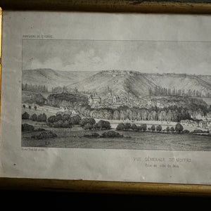 Victor Petit “Vue Générale de Noyers” (1850) French Antique Lithograph