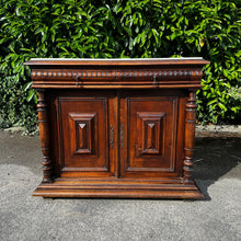 Load image into Gallery viewer, Antique French Napoleon 111 Walnut Marble-Topped Cabinet c.1870