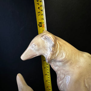 French Art Deco Greyhound/Borzois Group — c.1930 Fiaence Ceramic