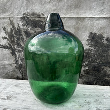 Load image into Gallery viewer, Decorative Antique Emerald Glass Spirit Bottle - Ukrainian Marriage Demijohn 65cm Tall