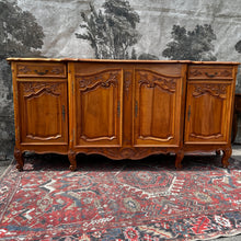 Load image into Gallery viewer, Antique French Louis XV Style Sideboard with Breakfront and Curved Ends, Marquetry Top.
