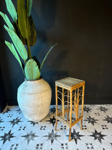 Midcentury Genuine Bamboo Plant Stand Side Table 1970’s French