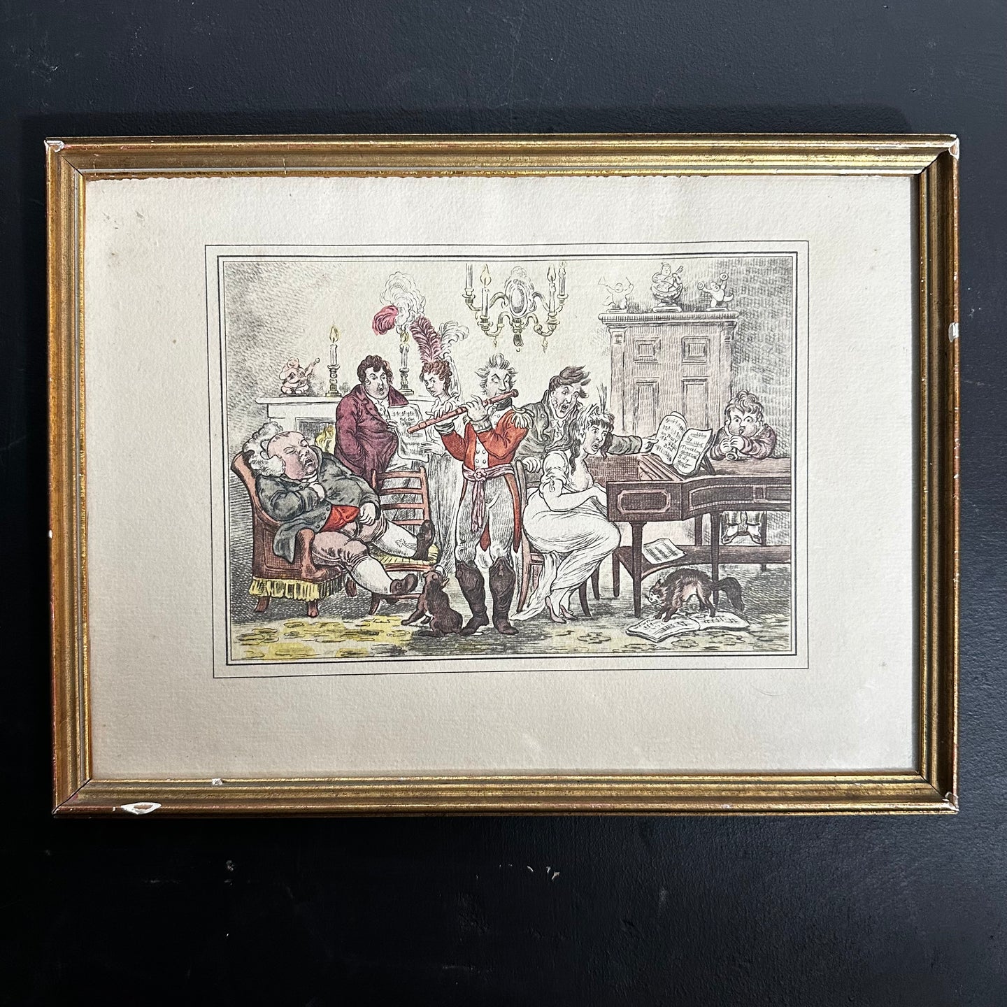 Hand Coloured Lithograph by James Gillray - German Edition  - A Little Music — or — The Delights of Harmony”