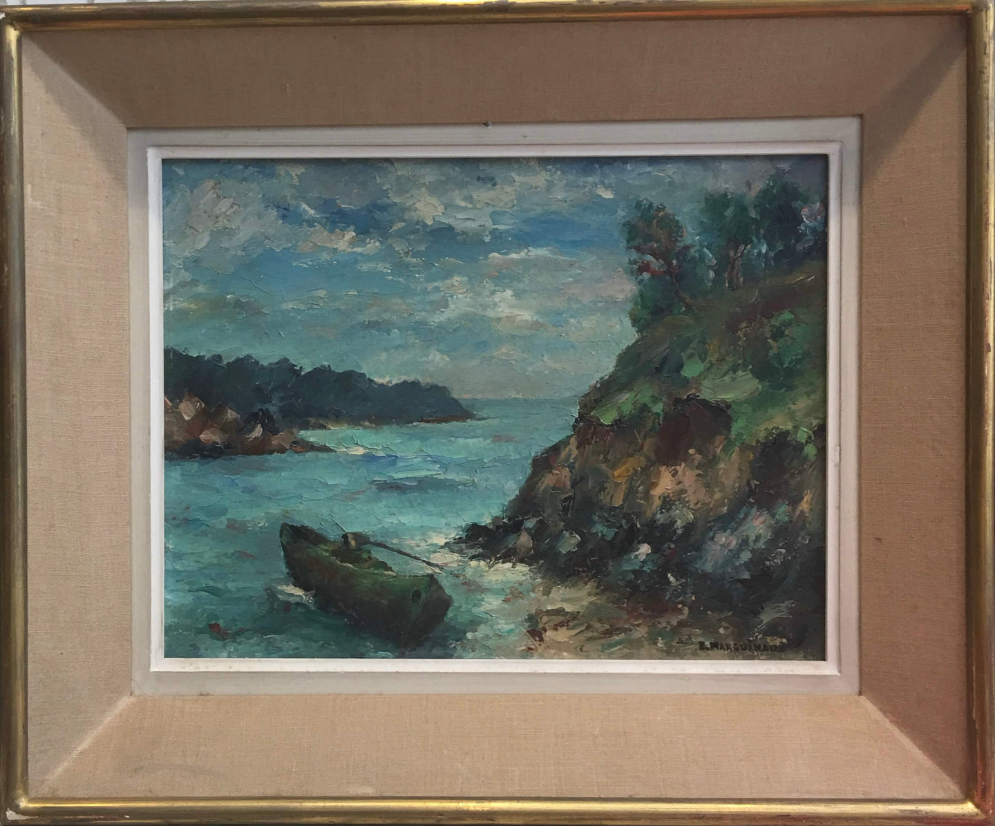 Original French Oil Painting Signed “Ernest Marguinaud” Dated 1946
