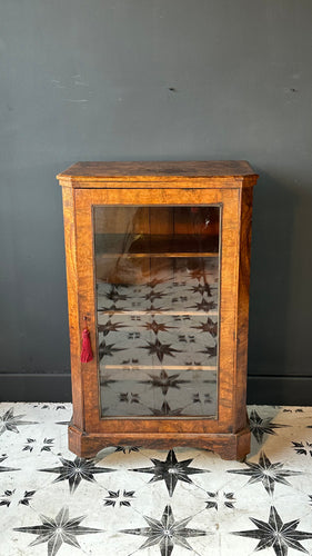 Antique Small Vitrine in Stunning Walnut Veneer
