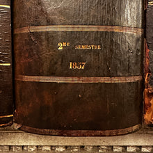 Load image into Gallery viewer, Collection of Four Monumental 19th-Century French Leather &amp; Gilt Notaire Archive Boxes, 1845–1882, Faux Books.