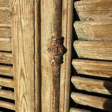 Load image into Gallery viewer, Antique French Louvre Shutters — Weathered Timber Patina &amp; Original Ironmongery | 139cm