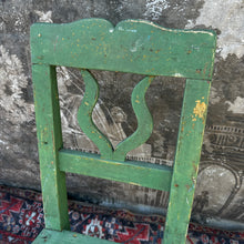 Load image into Gallery viewer, Rustic French Farmhouse Kitchen Chair — Original Green Paint