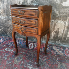 Load image into Gallery viewer, French Antique Louis XV Oak Nightstand with 3 Drawers