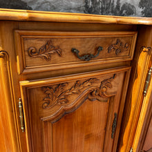 Load image into Gallery viewer, Antique French Louis XV Style Sideboard with Breakfront and Curved Ends, Marquetry Top.