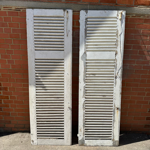 French Window Shutters - Large White Chippy Individual (1)