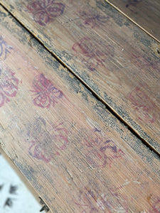 Antique Pine Dome Topped Trunk - Original Paint traces