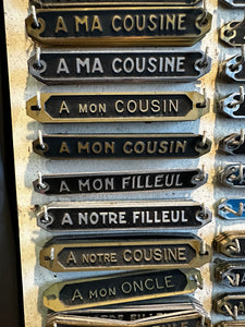 French Vintage Family Name/Place Plaques
