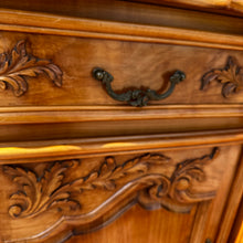 Load image into Gallery viewer, Antique French Louis XV Style Sideboard with Breakfront and Curved Ends, Marquetry Top.