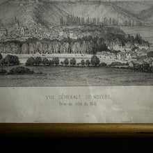 Load image into Gallery viewer, Victor Petit “Vue Générale de Noyers” (1850) French Antique Lithograph