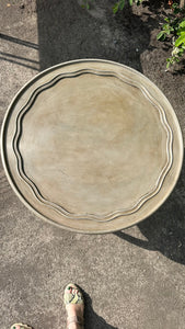 French Antique Low Table Louis Fluted Tray Top Painted Antique Finish