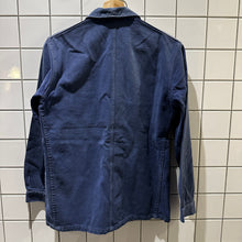 Load image into Gallery viewer, Vintage French “Brocante Market” Chore Jacket – Hand Stencilled Workwear Coat Chest 100cm