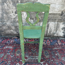 Load image into Gallery viewer, Rustic French Farmhouse Kitchen Chair — Original Green Paint
