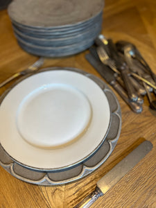 French Antique Pewter Charger Plates