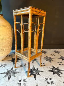 Midcentury Genuine Bamboo Plant Stand Side Table 1970’s French