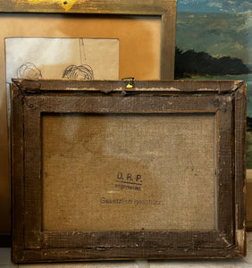Château de Fontainebleau — Mid-Century French Souvenir Oil Painting