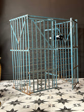 Load image into Gallery viewer, French Antique Wine Safe 200 Bottles Original Blue Paint RIGIDEX