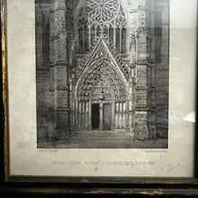 Load image into Gallery viewer, Victor Petit — Auxerre Cathedral - French Antique Lithograph 1847